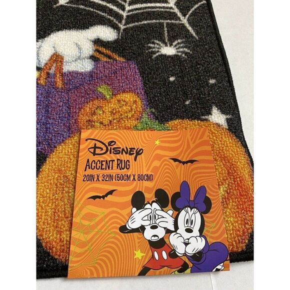 Disney Mickey Minnie Pumpkin Trick Or Treat Rug - Picture 2 of 7